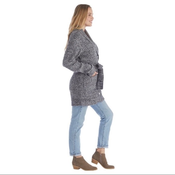 Softies 30” Marshmallow heathered button down cardigan with tie size 2x/3X - Picture 2 of 8